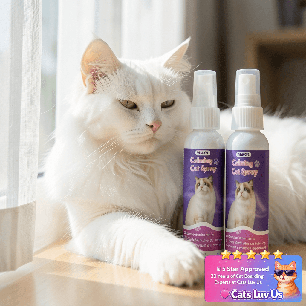 RUAKPL Cat Calming Spray 60 ML 2 Pack Calming Solution for with cat - professional product lifestyle photo