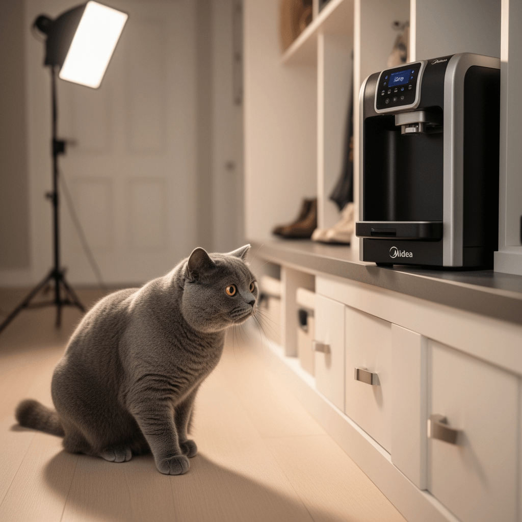CLEVAST Small Dehumidifier for Home with cat - professional product lifestyle photo