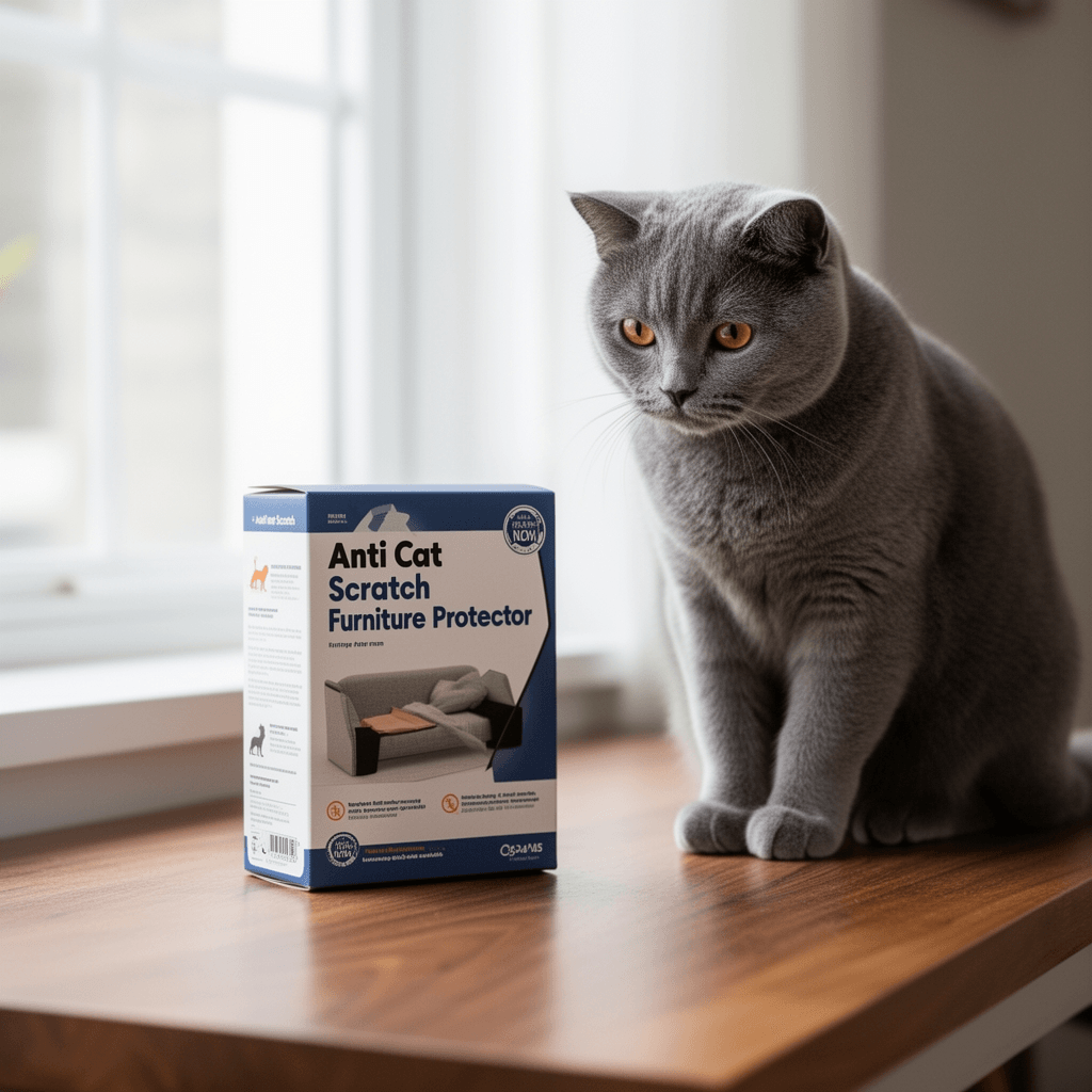 Anti Cat Scratch Furniture Protector with cat - professional product lifestyle photo