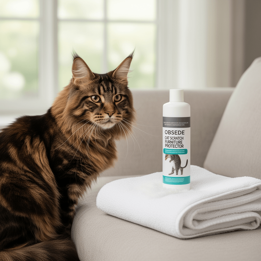 OBSEDE Cat Scratch Furniture Protector - Couch Protector with cat - professional product lifestyle photo