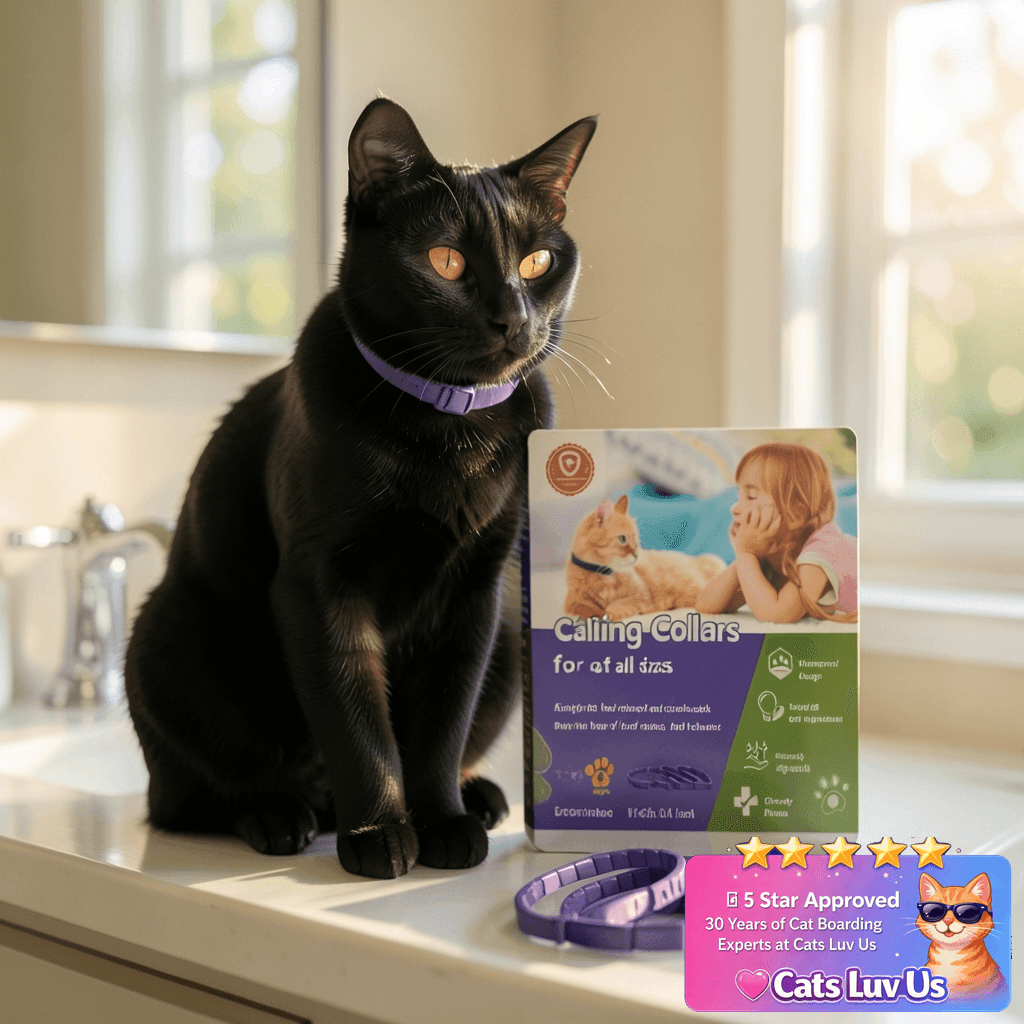 Calming Collar for Cats | Calming Cat Collars Adjustable with cat - professional product lifestyle photo