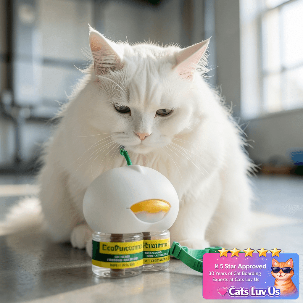 Cat Calming Diffuser and Calming Collar for Cats: Cat with cat - professional product lifestyle photo