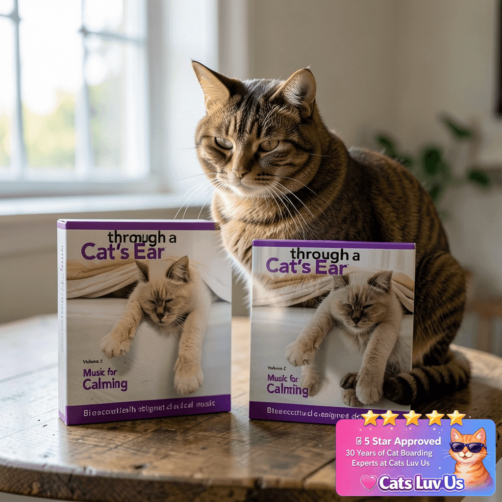iCalmpet | Through a Cat's Ear: Music for Calming with cat - professional product lifestyle photo