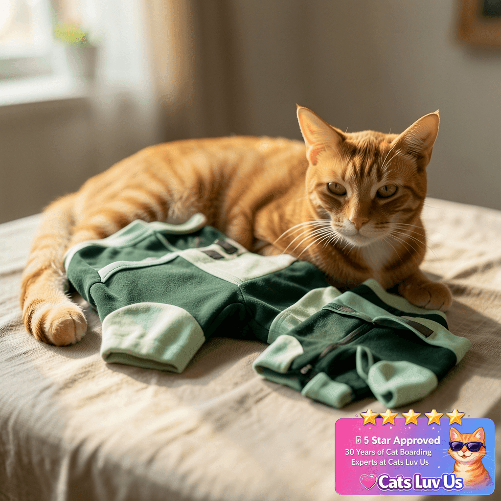 Cat Anxiety Relief Clothes with cat - professional product lifestyle photo