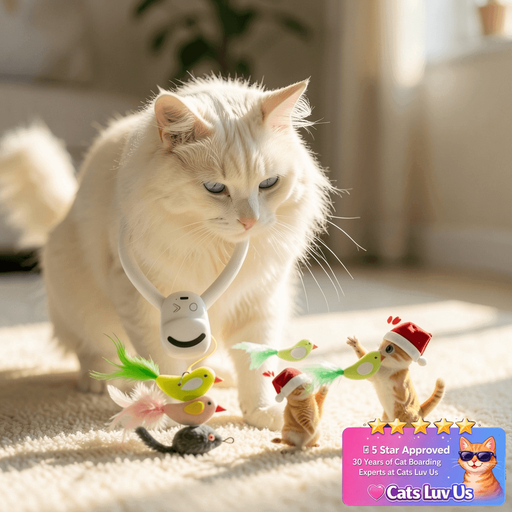 Interactive Cat Toys for Indoor Cats: Automatic Flying Bird with cat - professional product lifestyle photo
