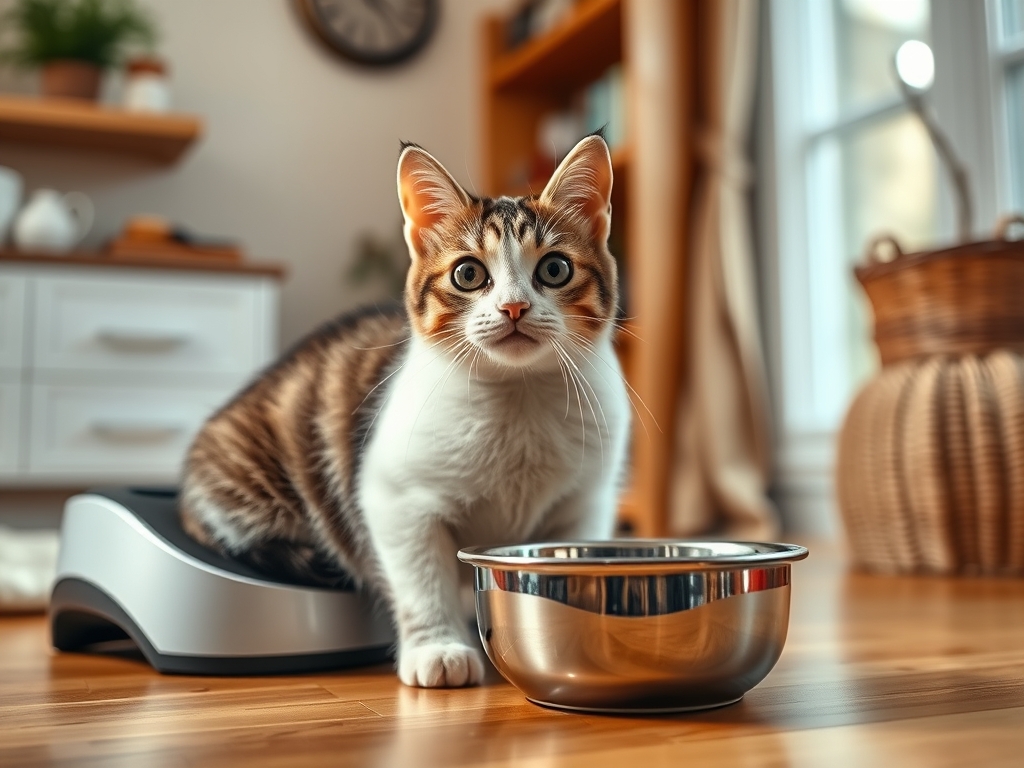 automatic cat feeder with stainless steel bowl - cat automatic feeders app control guide hero image