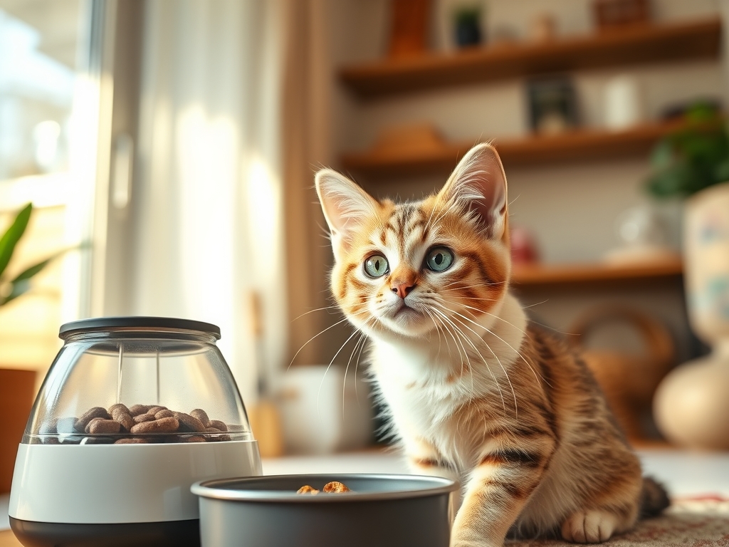 automatic feeder vs manual feeding for cats - cat automatic feeders prescription diets guide hero image