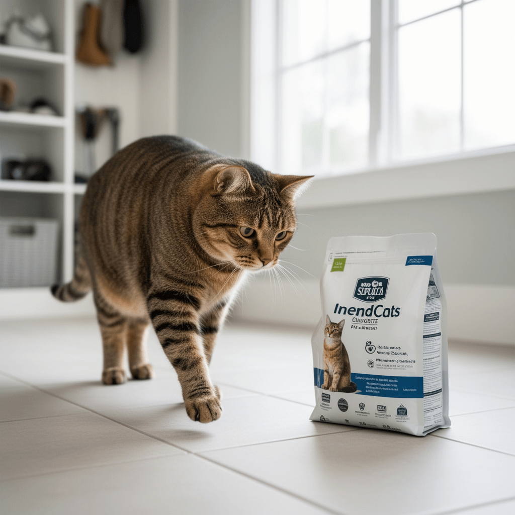 120 Pack Cat Litter Bags Compatible with LitterRobot 3 & 4 with cat - professional product lifestyle photo