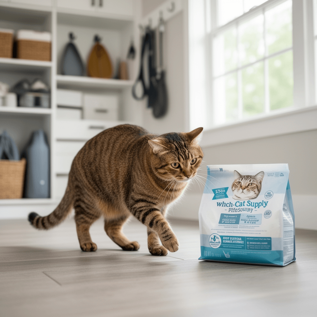 Purina Tidy Cats Cat Litter for Litter-Robot Clumping Cat with cat - professional product lifestyle photo