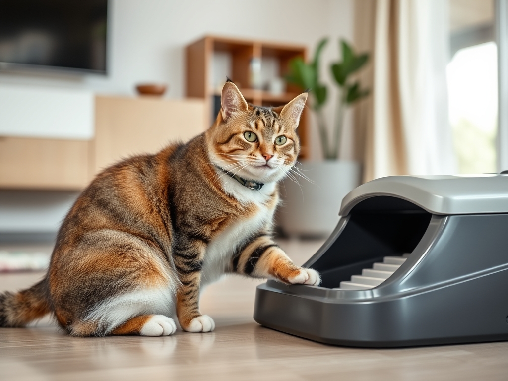 Cat owner reviewing are automatic litter mats worth it options for their pet in 2026