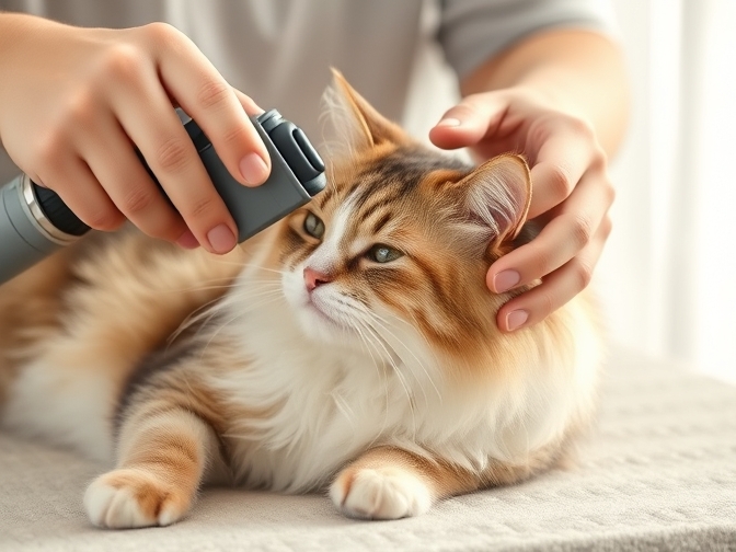 Cat owner reviewing automatic vacuum vs handheld for cat hair options for their pet in 2026