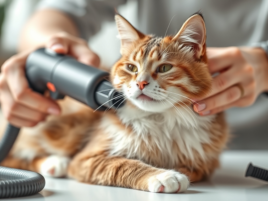 Cat owner reviewing best automatic pet hair vacuum for cats options for their pet in 2026