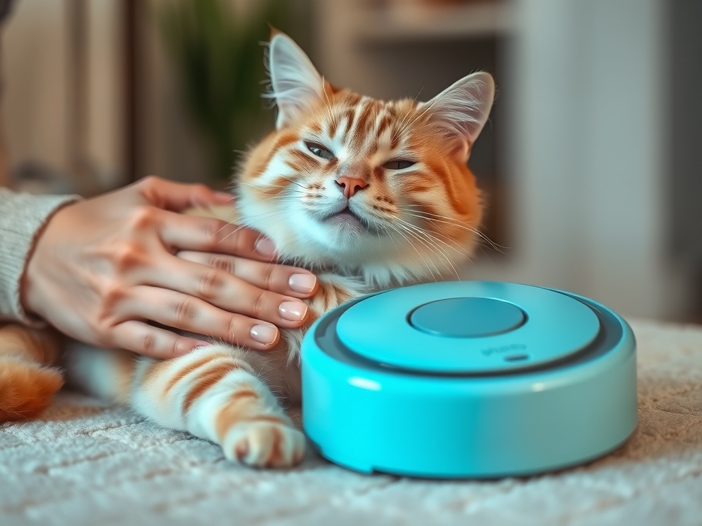 Cat owner reviewing robot vacuum for cat hair reviews options for their pet in 2026