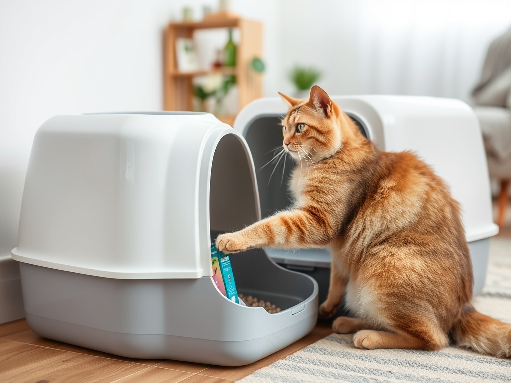 Cat owner reviewing how to choose an automatic cat litter box options for their pet in 2026