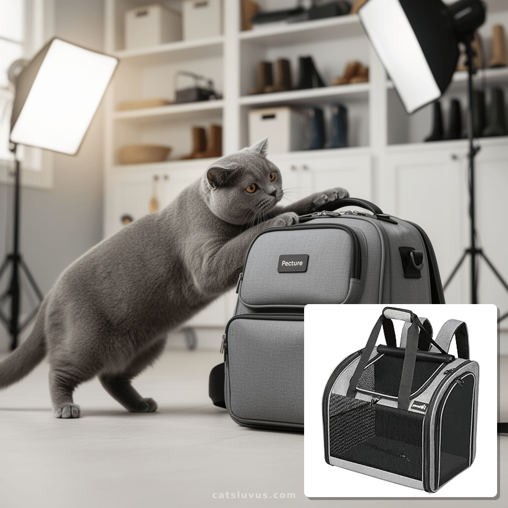 Texsens Innovative Traveler Bubble Backpack Pet Carriers for with cat - professional product lifestyle photo
