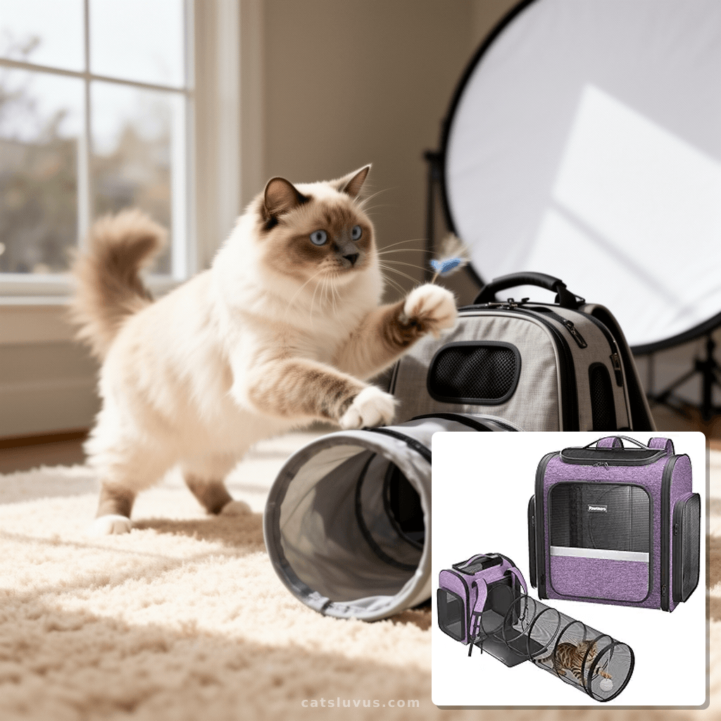 Cat Bubble Backpack with cat - professional product lifestyle photo