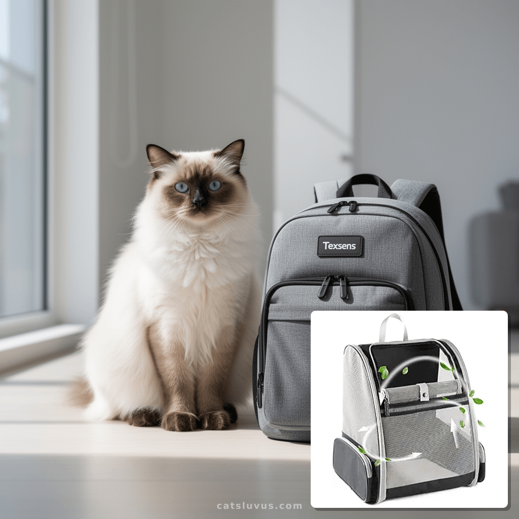 Texsens Innovative Traveler Bubble Backpack Pet Carriers for with cat - professional product lifestyle photo
