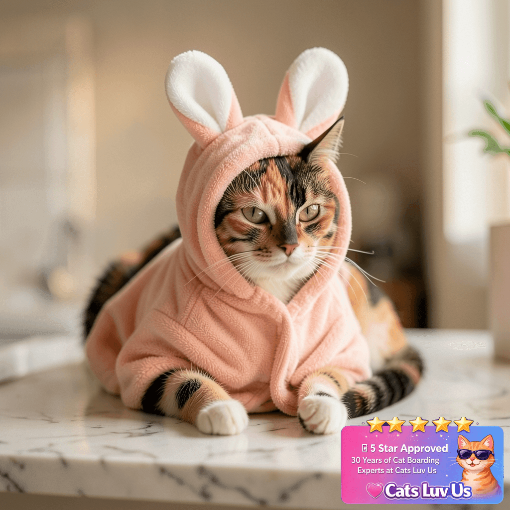 Dog Bathrobe Super Absorbent Towel for Small Dogs Cats Fast with cat - professional product lifestyle photo