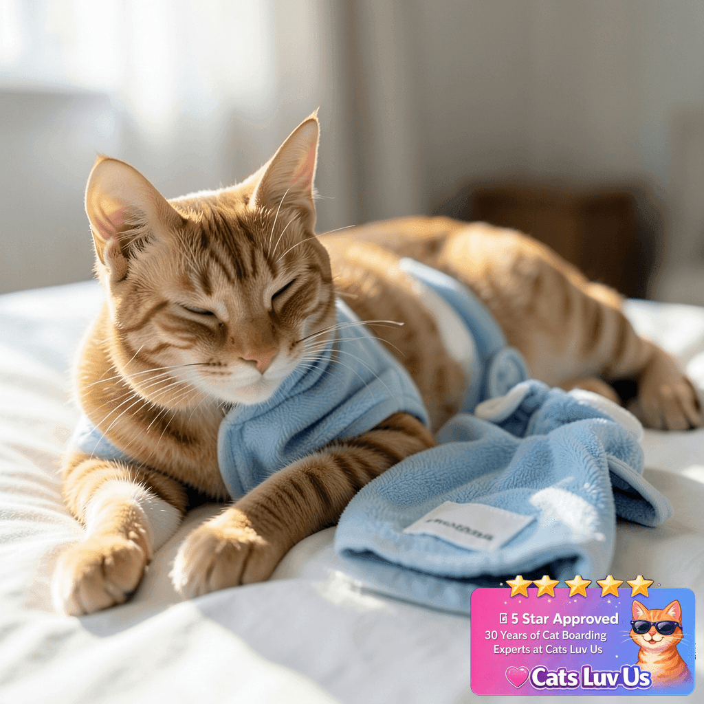 Fnaobai Pet Bathrobe Towel Dog Cat Drying Coat Super with cat - professional product lifestyle photo