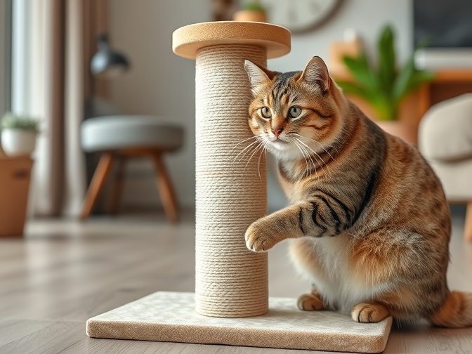 Cat owner reviewing how to choose a scratching post for large cats options for their pet in 2026