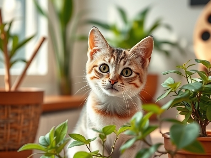 Cat owner reviewing safe plants for cat enrichment at home options for their pet in 2026