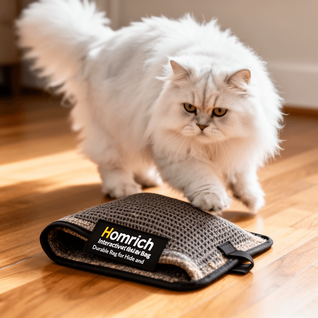 SnugglyCat Ripple Rug with cat playing through tunnels - professional product lifestyle photo