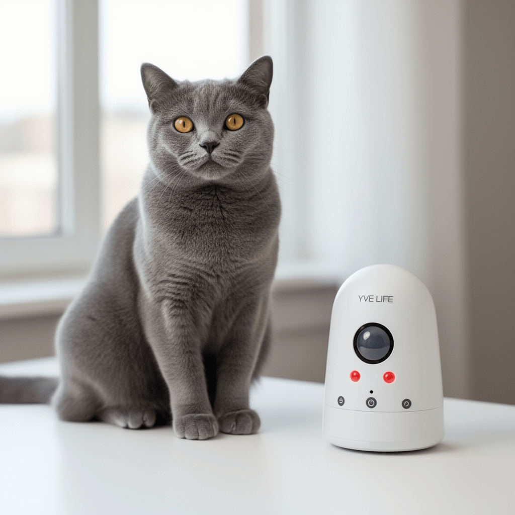 YVE LIFE Laser Cat Toys for Indoor Cats with cat - professional product lifestyle photo