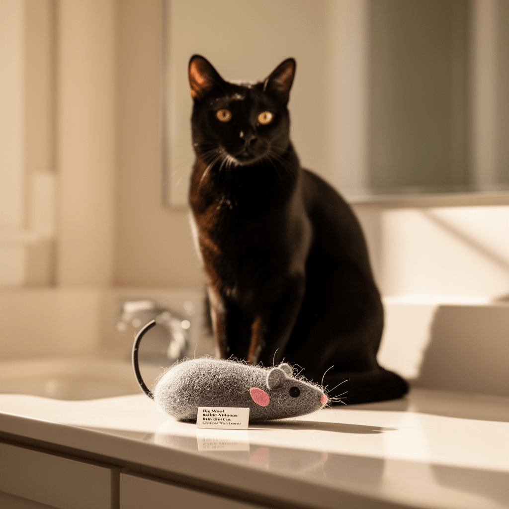 Big Wool Mouse Refill/Attachment Cat Toy - Fits Wildcat and with cat - professional product lifestyle photo