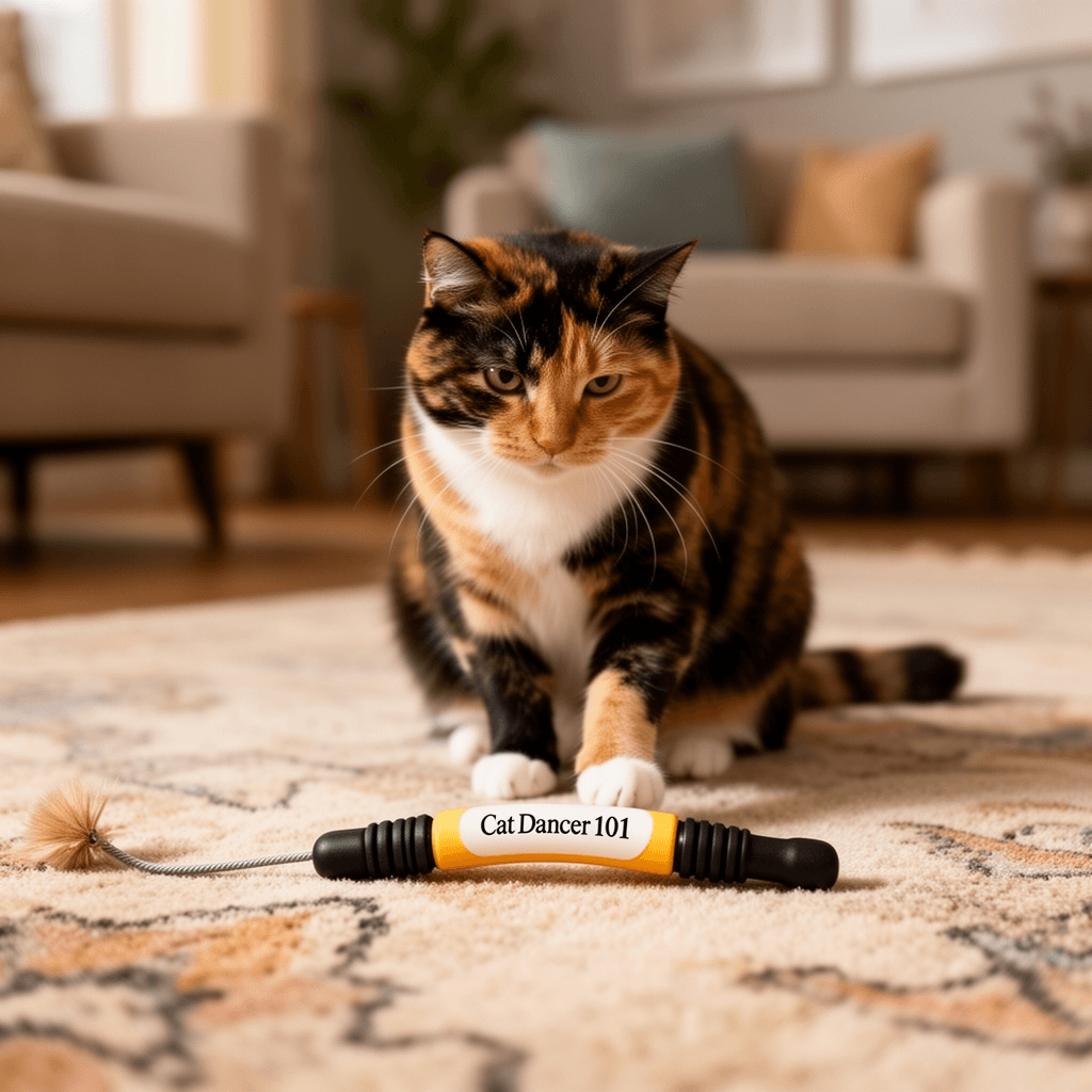 Cat Dancer 101 Cat Dancer Interactive Cat Toy with cat - professional product lifestyle photo
