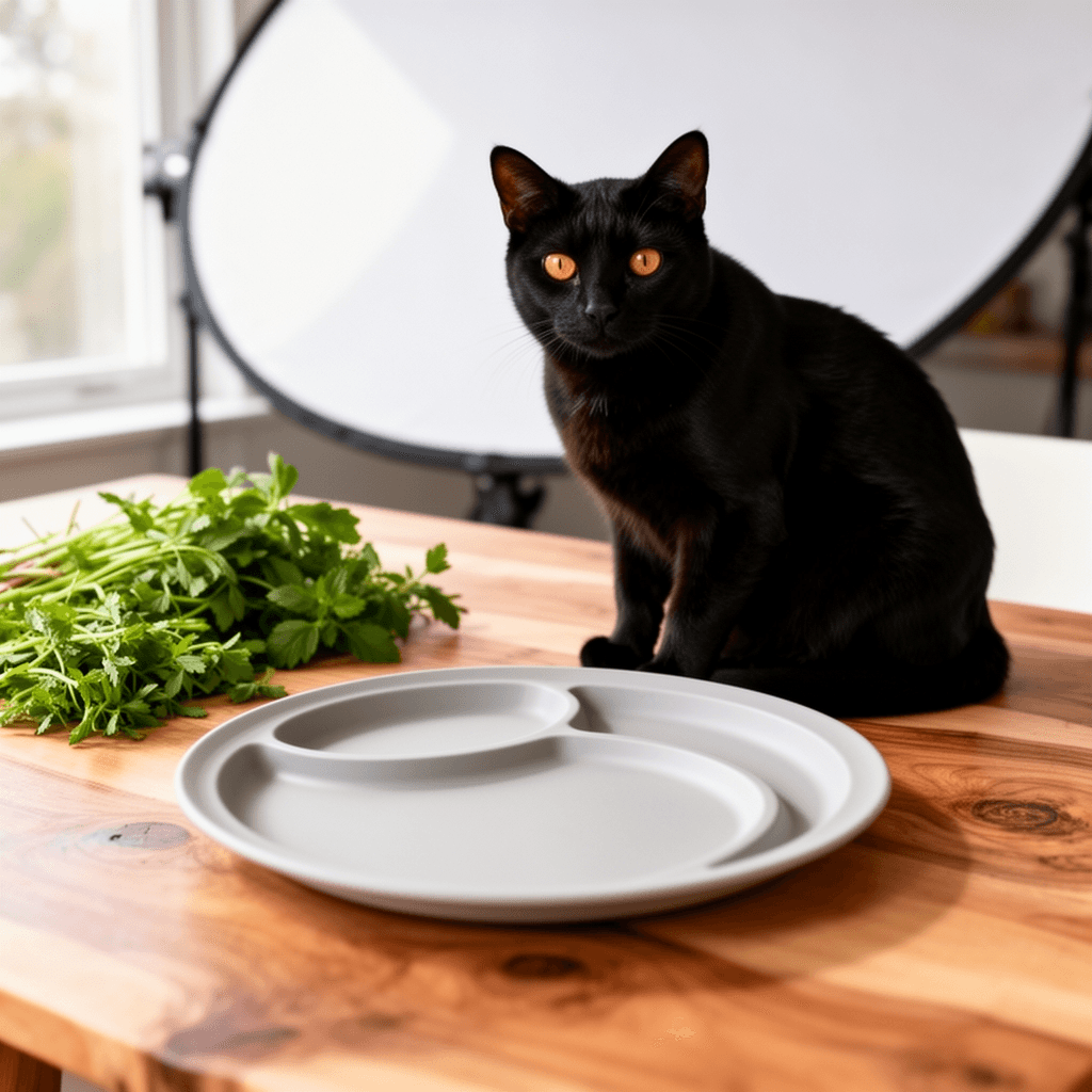 Eaasty 2 Pcs Bariatric Plates for Portion Control with cat - professional product lifestyle photo