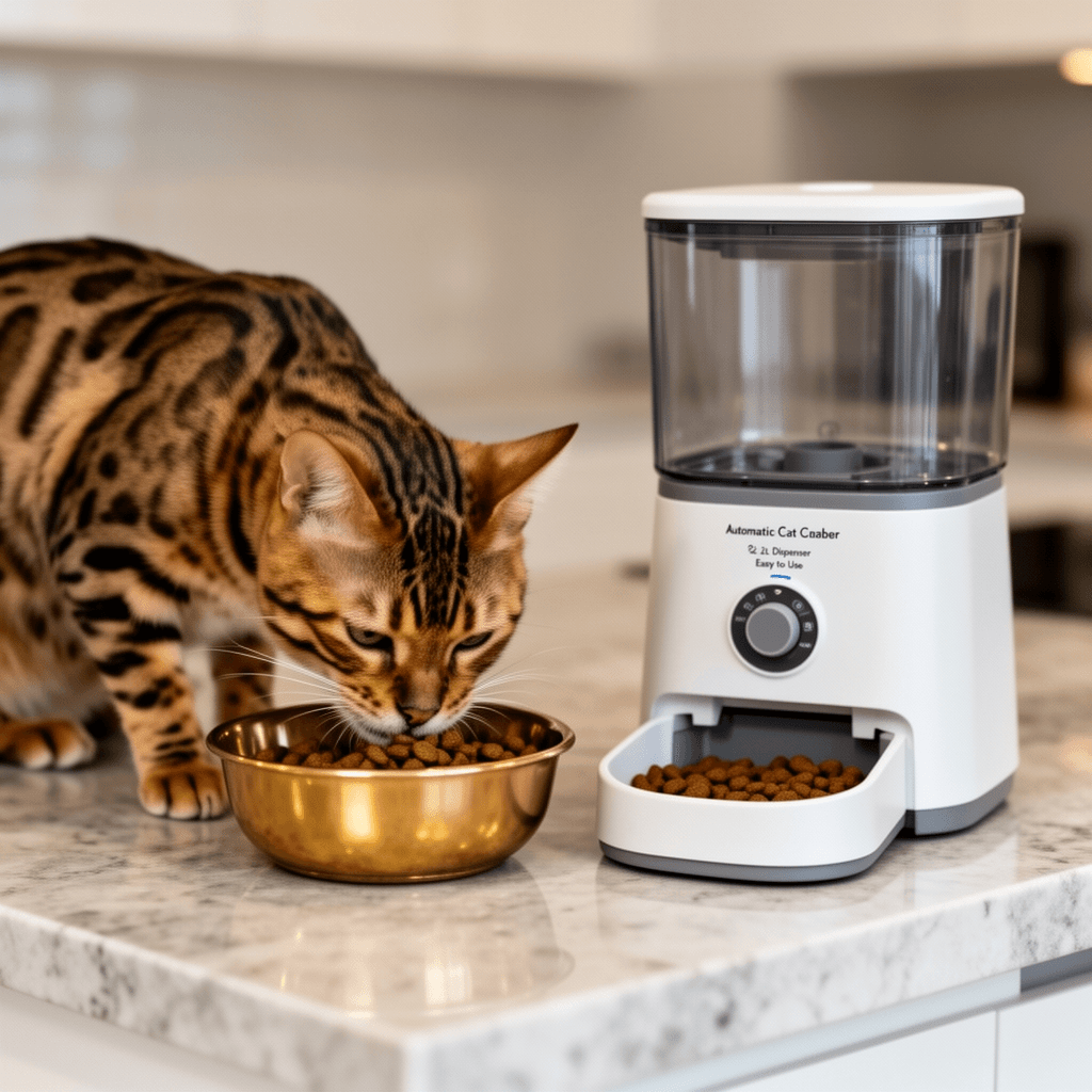 Automatic Cat Feeders - 2L Cat Food Dispenser to Use with cat - professional product lifestyle photo