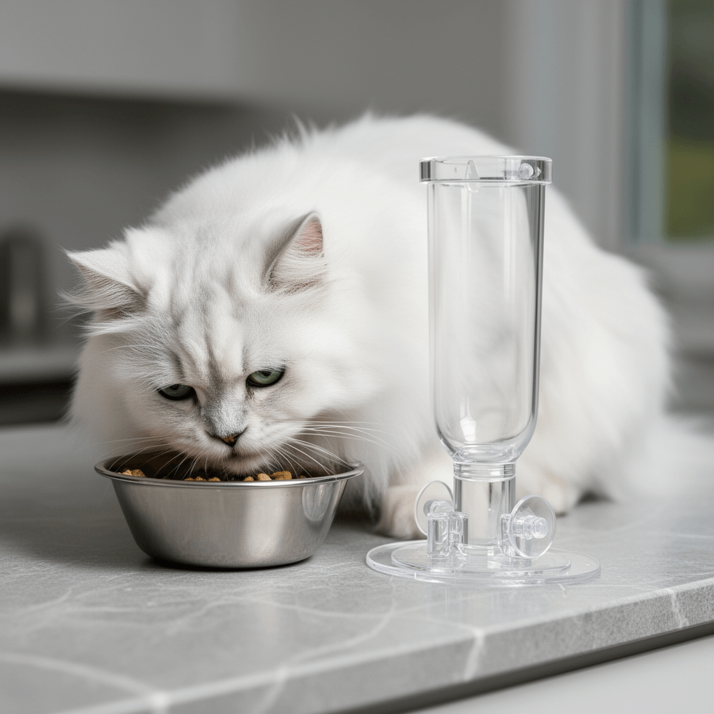 Yieach Acrylic Window Bird Feeders with Strong Suction Cups with cat - professional product lifestyle photo