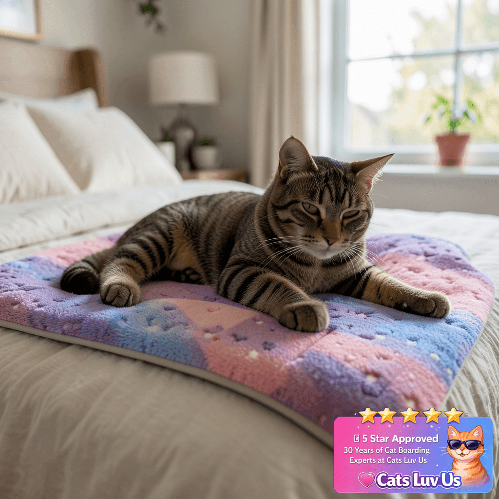 Tierecare 2 Pack Cat Blanket for Indoor Cat with cat - professional product lifestyle photo