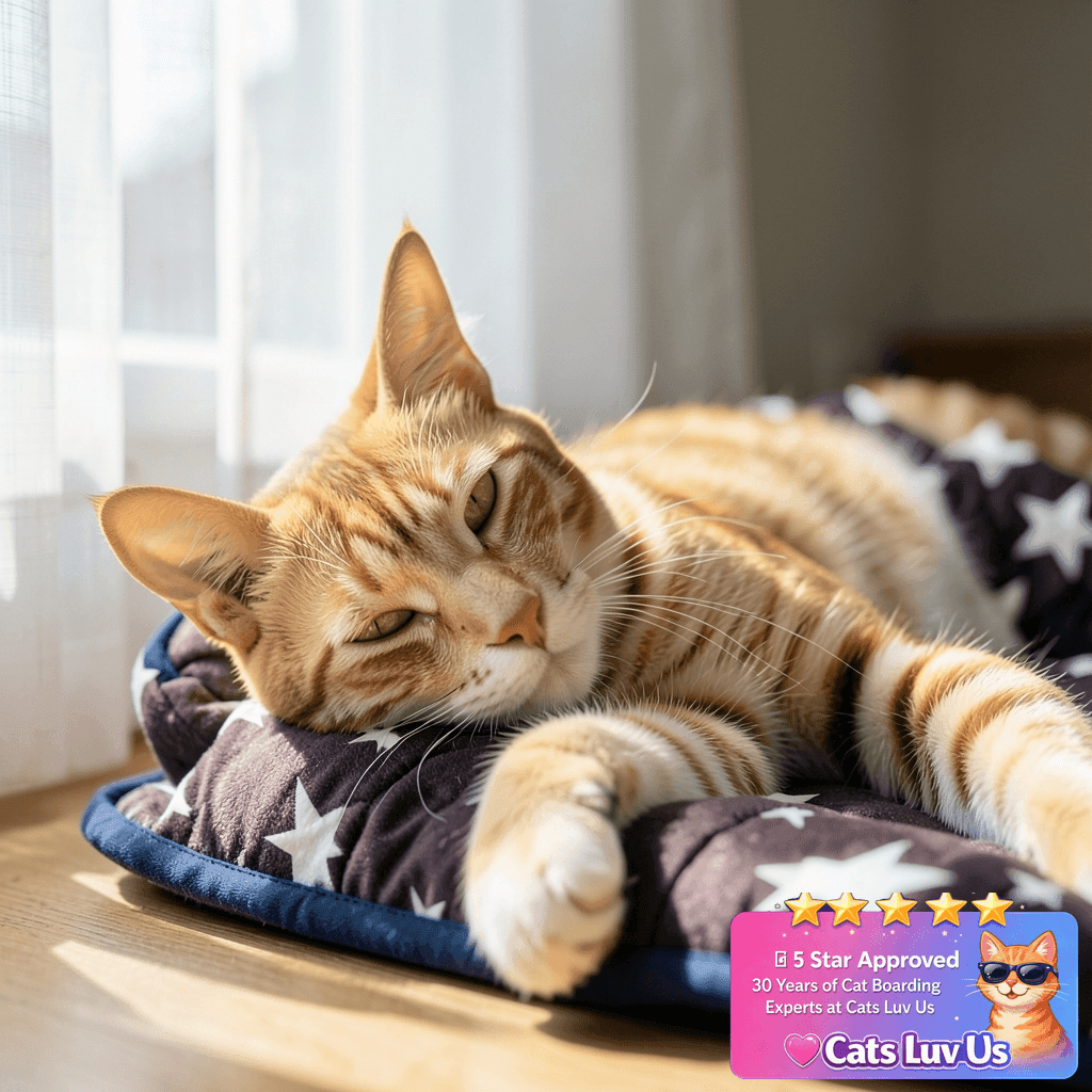 LaSyL Weighted Blanket for Pets | Thunder Blanket for Dogs with cat - professional product lifestyle photo