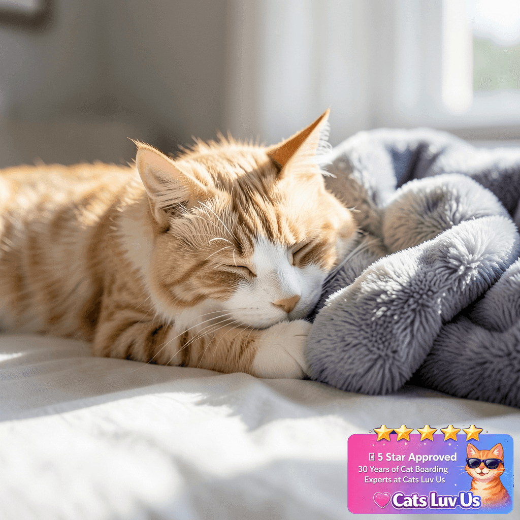 SOMAHE Self-Warming Cat Blanket with cat - professional product lifestyle photo