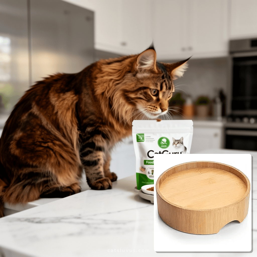 3 Elevated Cat Bowls Tilted Anti Vomiting Ceramic Raised Cat with cat - professional product lifestyle photo