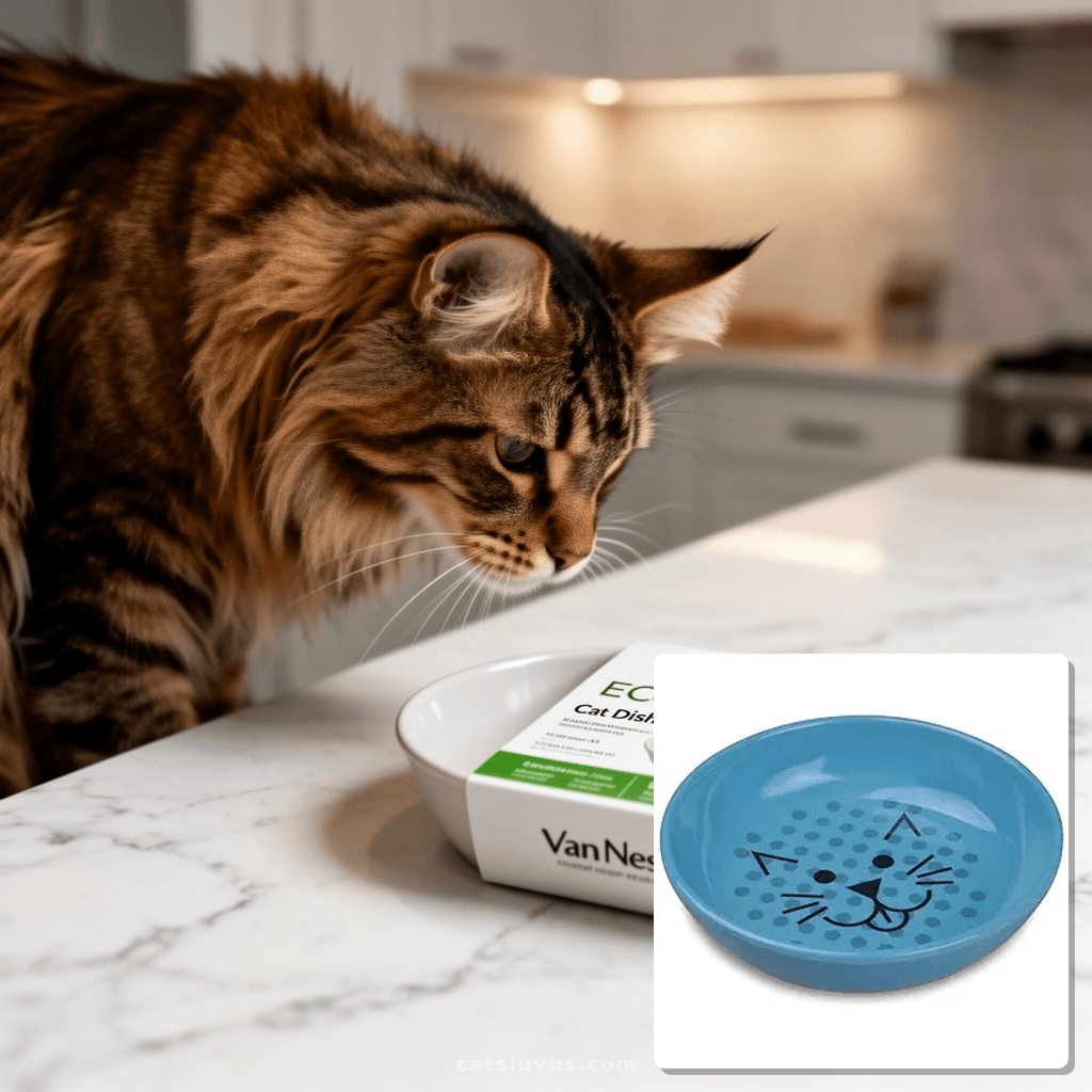 Cat Bowls with cat - professional product lifestyle photo
