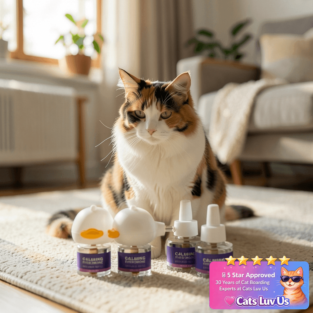 Tcllka Cat Calming Pheromone Diffuser Relieve with cat - professional product lifestyle photo