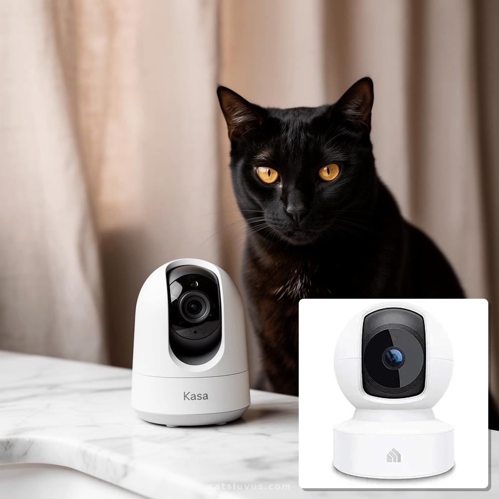 Kasa 1080p Indoor Pan/Tilt Wired Security Camera - Works as with cat - professional product lifestyle photo