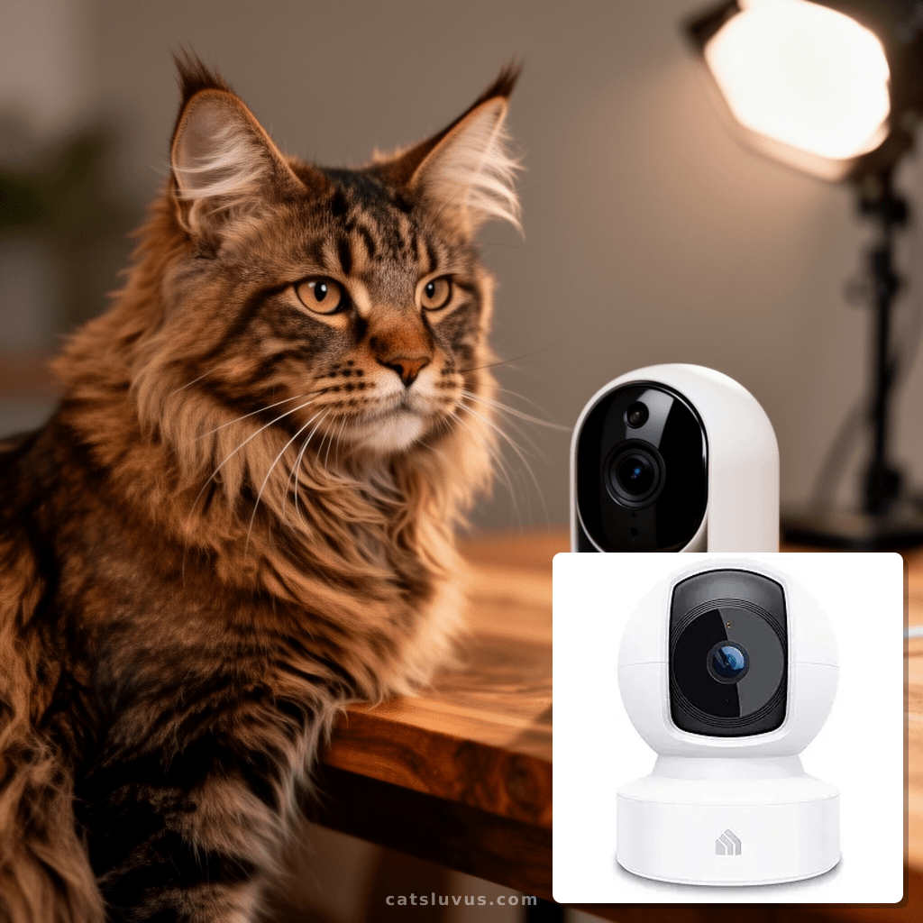 Kasa 1080p Indoor Pan/Tilt Wired Security Camera - Works as with cat - professional product lifestyle photo