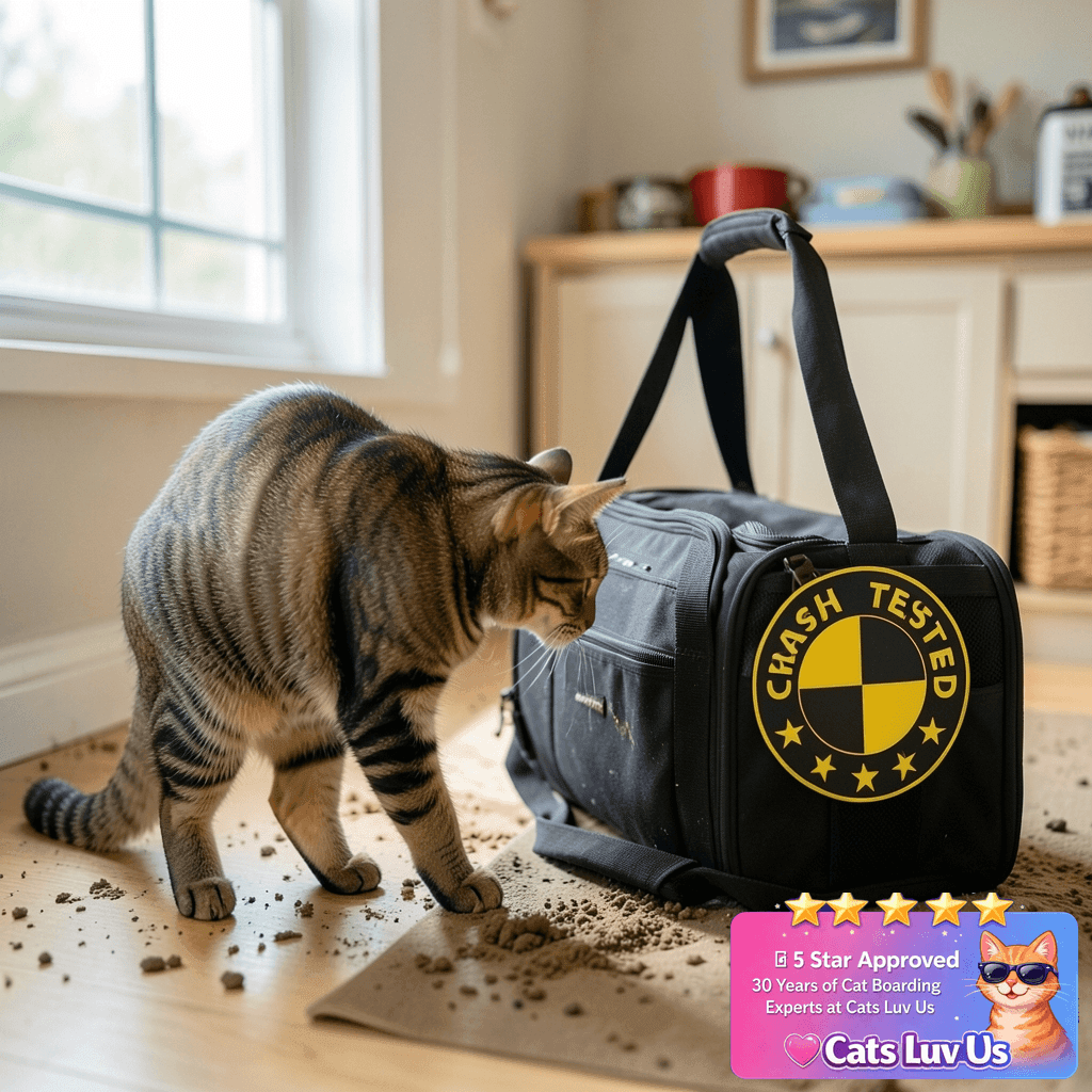 Pawsincar Crash-Tested & Airline Approved Pet Carrier (Test with cat - professional product lifestyle photo
