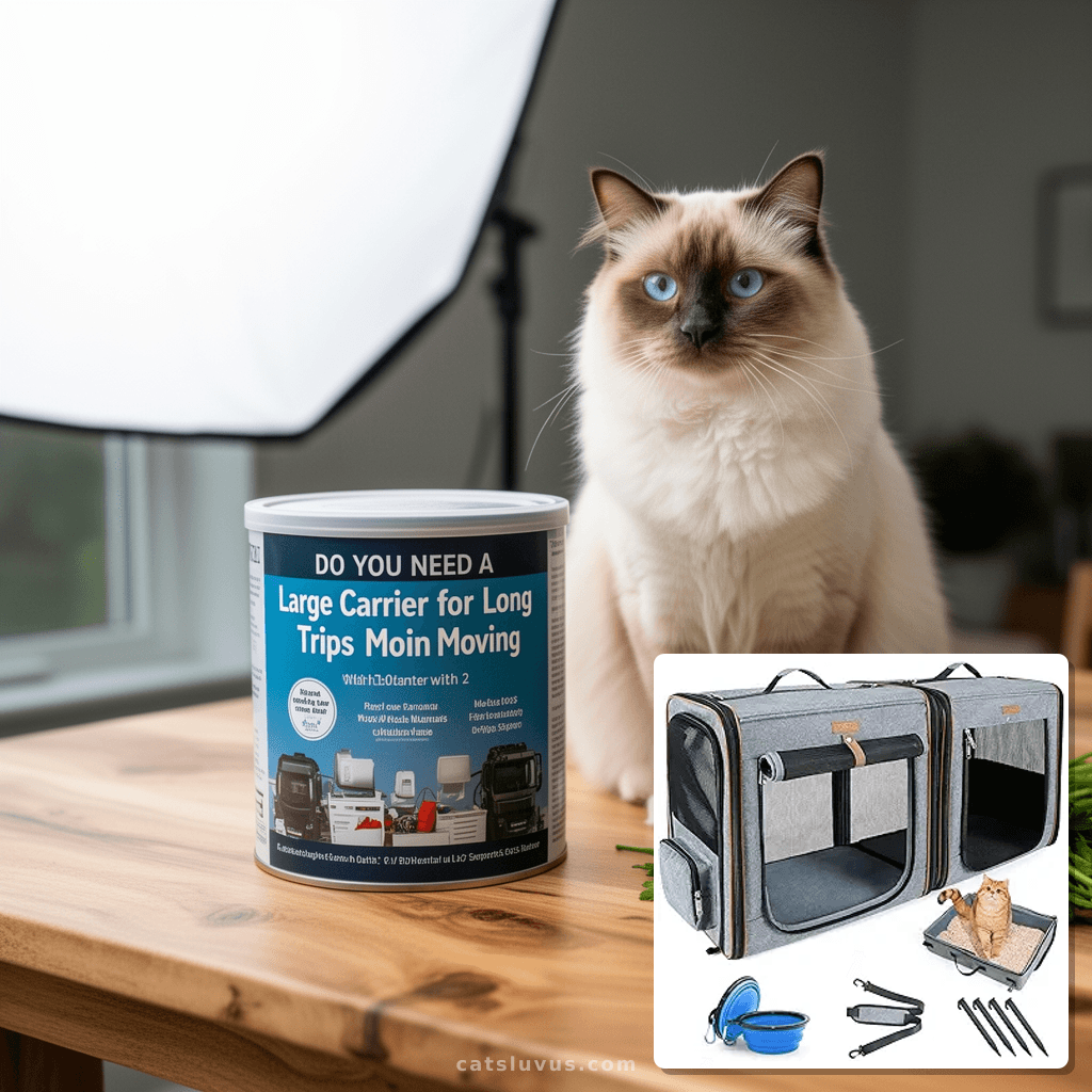 Do You Need a Large Carrier for Long Trips/Moving with 2 with cat - professional product lifestyle photo