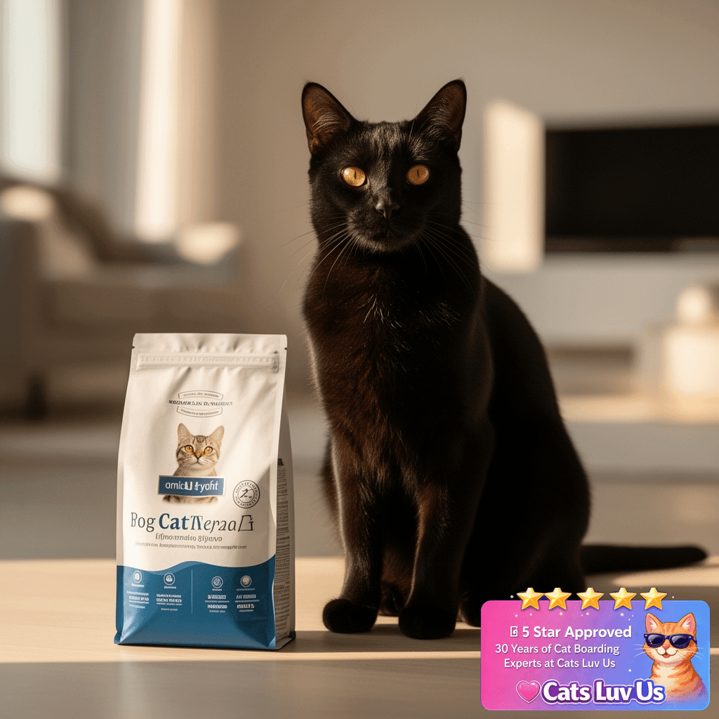 Amazon Basics Sturdy Portable 2-Door Top-Load Hard-Sided Pet with cat - professional product lifestyle photo