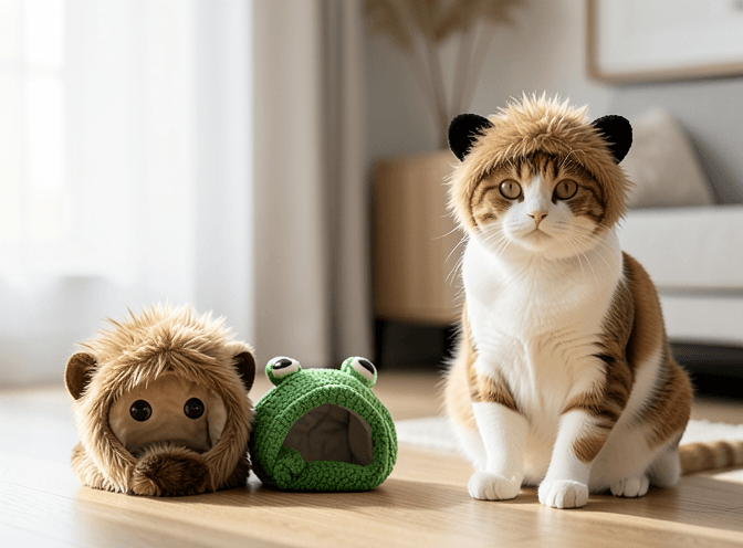 Cat owner reviewing affordable cat clothes & costumes options for their pet in 2026