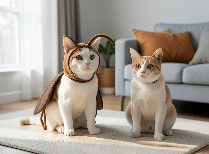 Cat owner reviewing cat clothes & costumes buying guide options for their pet in 2026