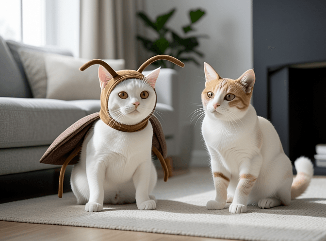 Cat owner reviewing cat clothes & costumes comparison options for their pet in 2026