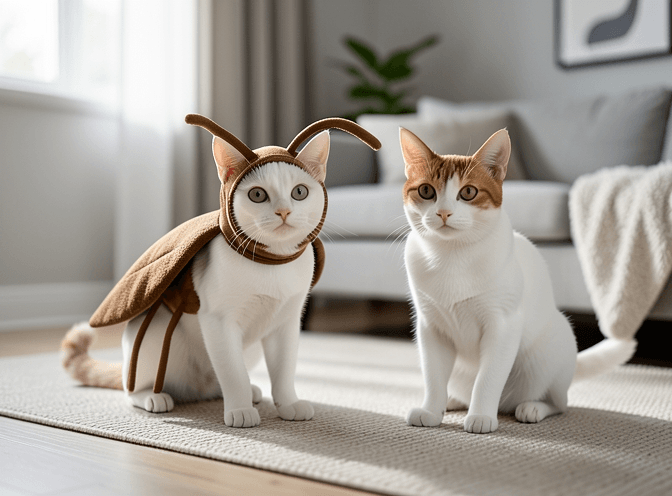 Cat owner reviewing cat clothes & costumes recommendations options for their pet in 2026