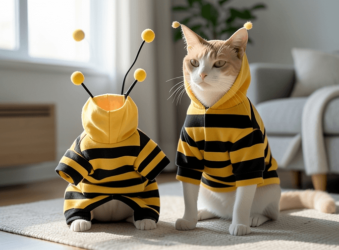 Cat owner reviewing how to choose cat clothes & costumes options for their pet in 2026