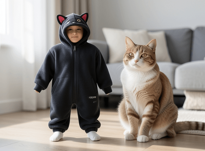Cat owner reviewing luxury cat clothes & costumes options for their pet in 2026