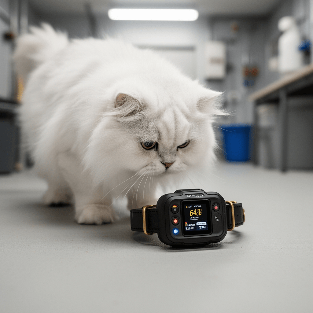 Pet Collar Camera & Cat Collar Camera with 64gb Sd Card with cat - professional product lifestyle photo